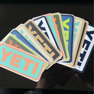 Set of 12 Yeti stickers, 2 of each color